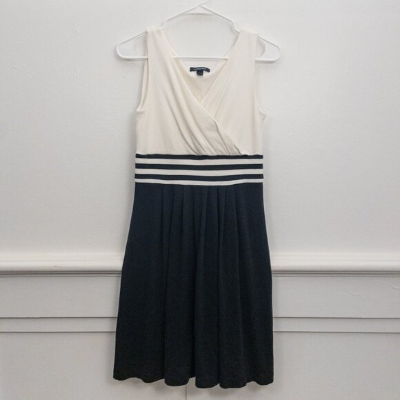 Lands' End Dresses & Skirts - Lands' End Black & White Sleeveless Midi Dress – XS Petite (2–4)